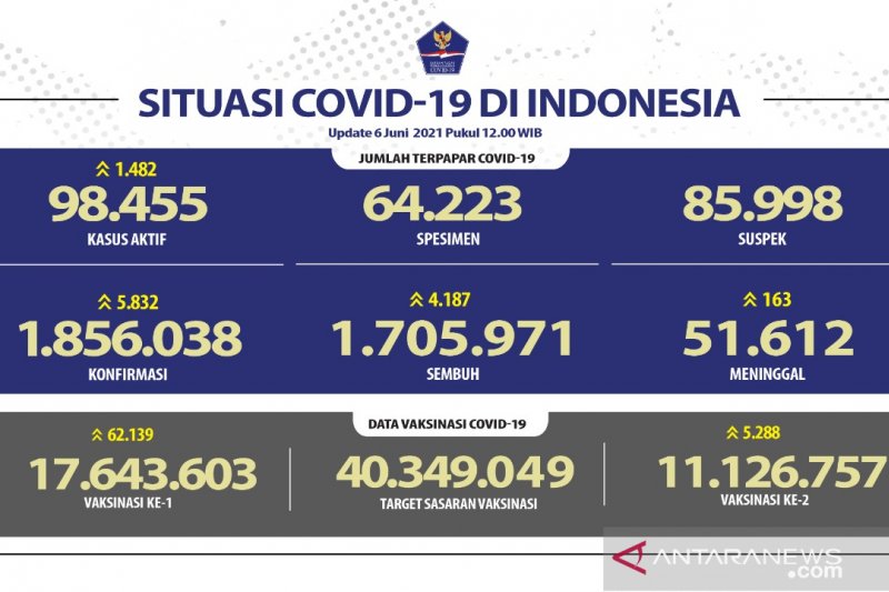 Vaksin dosis lengkap sudah diterima 11.126.757 warga Indonesia