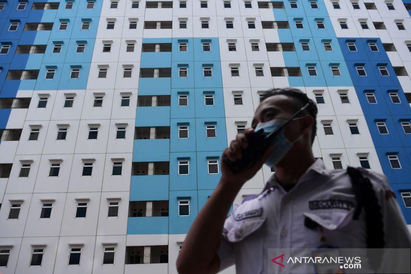 Persiapan fasilitas isolasi di Rusun Nagrak
