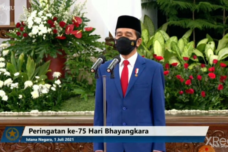 Presiden pimpin upacara HUT ke -75 Polri