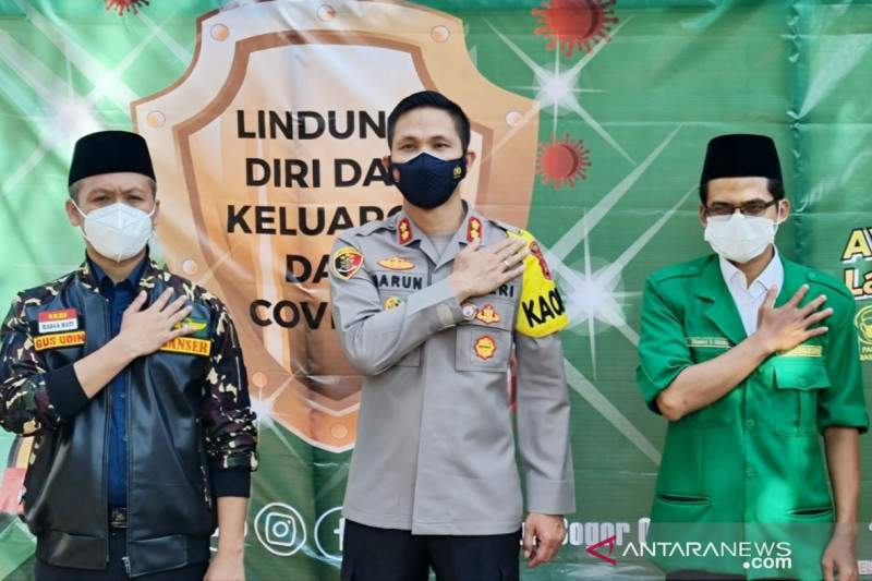 GP Ansor-Polres Bogor gelar vaksinasi sasar santri dan kiai