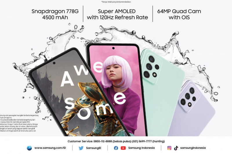 Samsung launches Galaxy A52s 5G at a price of Rp. 6 million