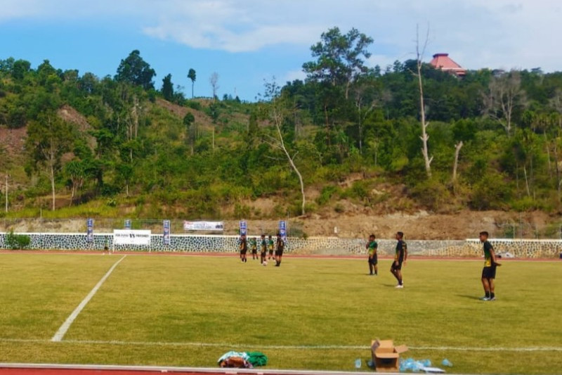 Tim Sepak bola Sumut uji coba Lapangan Stadion Mahacandra Jayapura