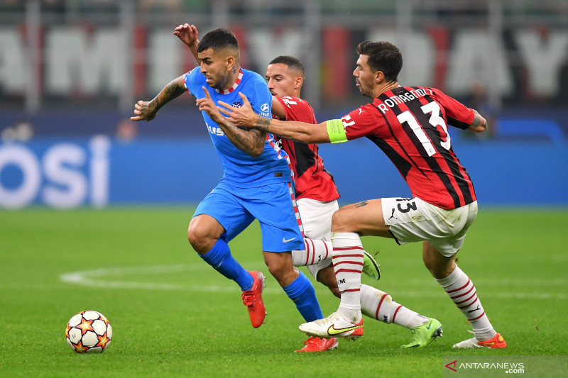 Liga Champions: Babak pertama usai AC Milan unggul 1-0 atas Atletico Madrid