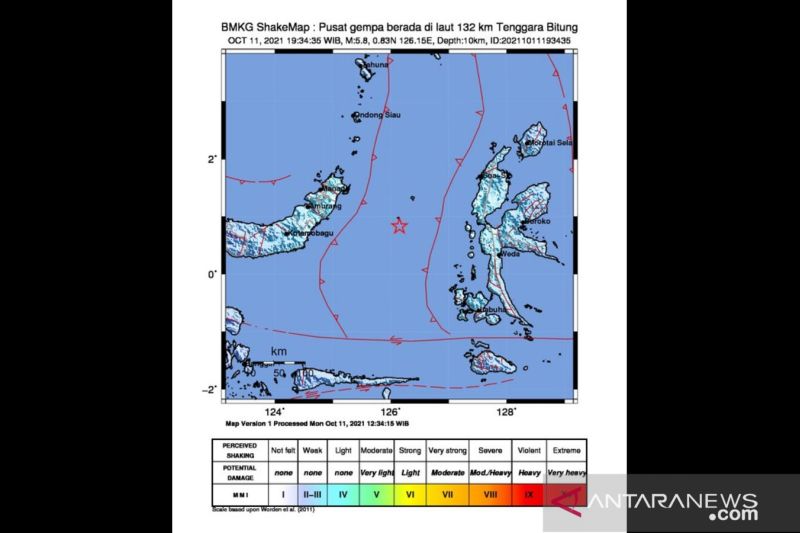 Gempa di Bitung berjenis dangkal akibat aktivitas lempeng Laut Maluku