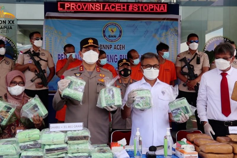 BNNP Aceh musnahkan 31kg sabu dan 153kg ganja