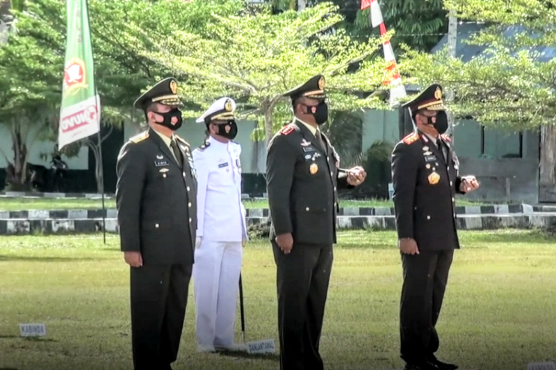 Korem 102 PJG gelar upacara HUT ke-76 TNI tanpa pasukan