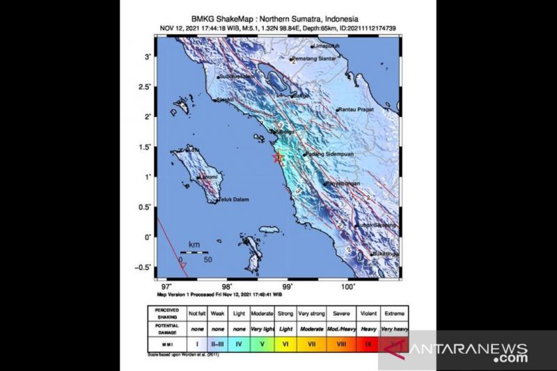 Gempa M 5,1 Tapanuli Selatan gempa bumi menengah akibat subduksi