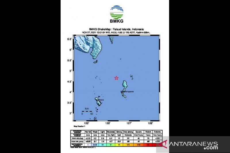 Aktivitas subduksi memicu gempa dengan magnitudo 5,6 di Laut Sulawesi