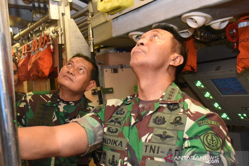 Kasal Yudo Margono terima kunjungan Panglima TNI di Markas Koarmada II