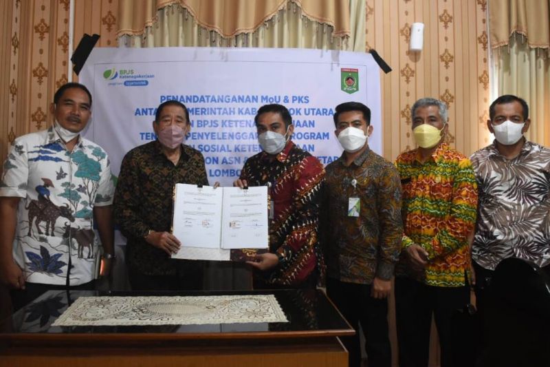 Pemkab Lombok Utara dan BPJAMSOSTEK bersinergi lindungi pegawai nonASN