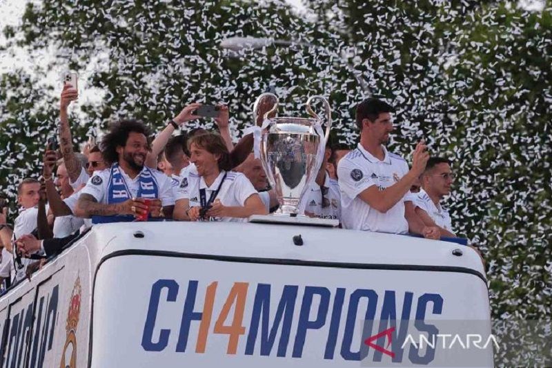 Perayaan kemenangan Real Madrid di Liga Champions