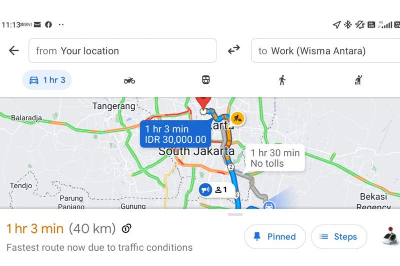 Google Maps hadirkan fitur estimasi biaya jalan tol Indonesia