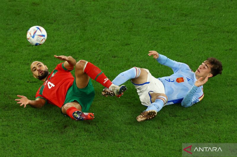 Maroko melaju ke perempat final dengan menyingkirkan Spanyol dalam adu penalti