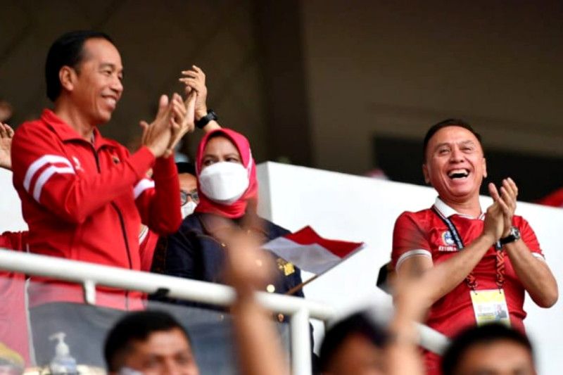 Kegembiraan VVIP SUGBK terlihat saat timnas Indonesia menghadapi Kamboja