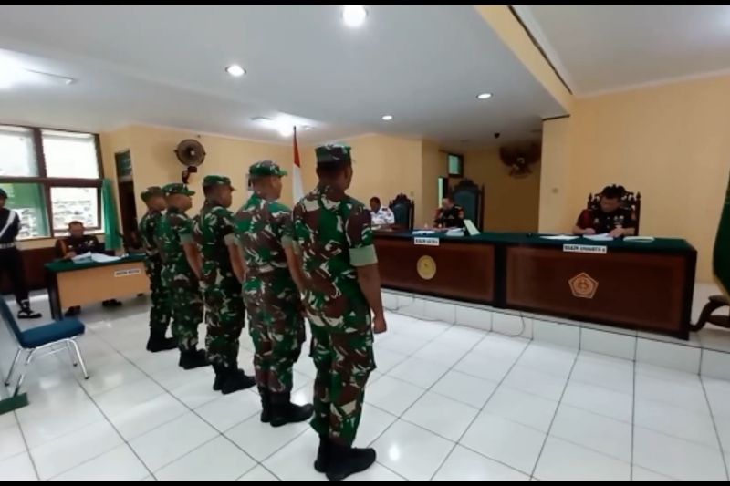 TNI-AD Jalani Sidang Perdana di Mahkamah Militer Jayapura