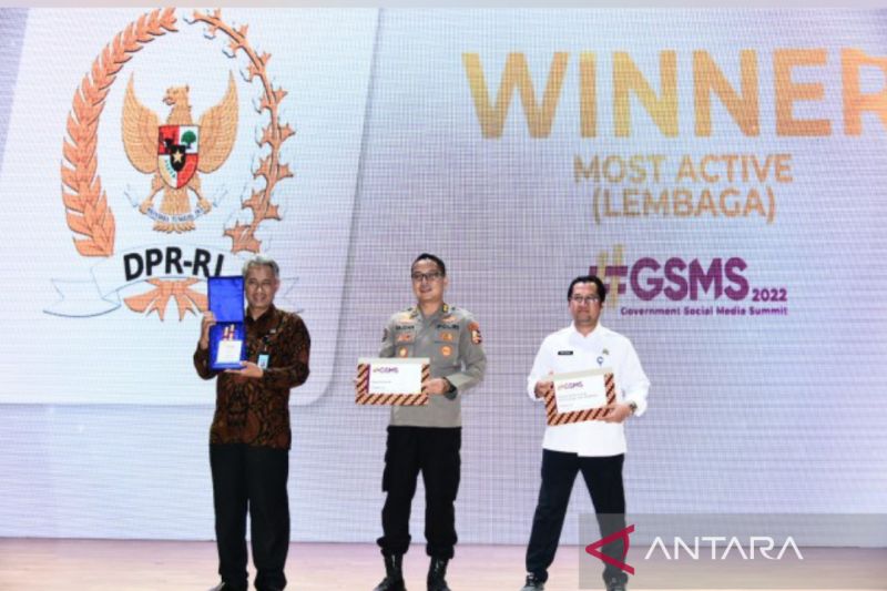 DPR RI menangkan kategori media sosial paling aktif di GSMS 2022