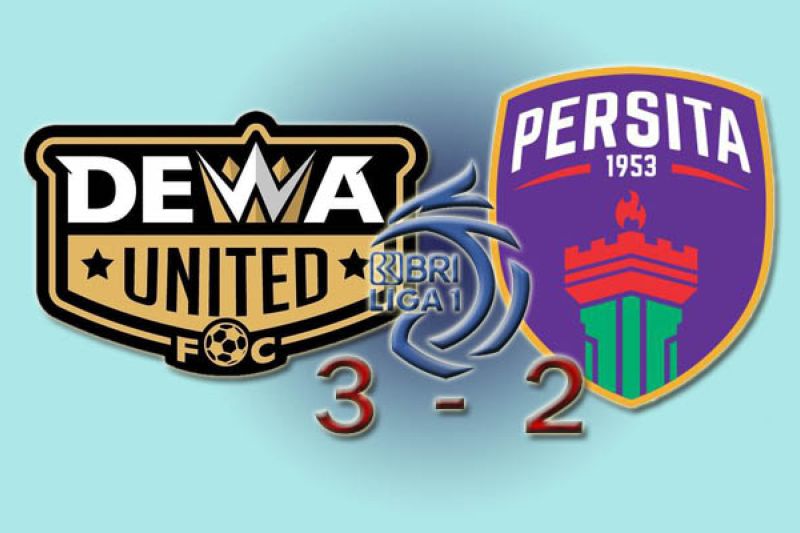 Drama lima gol warnai kemenangan Dewa United atas Persita Tangerang