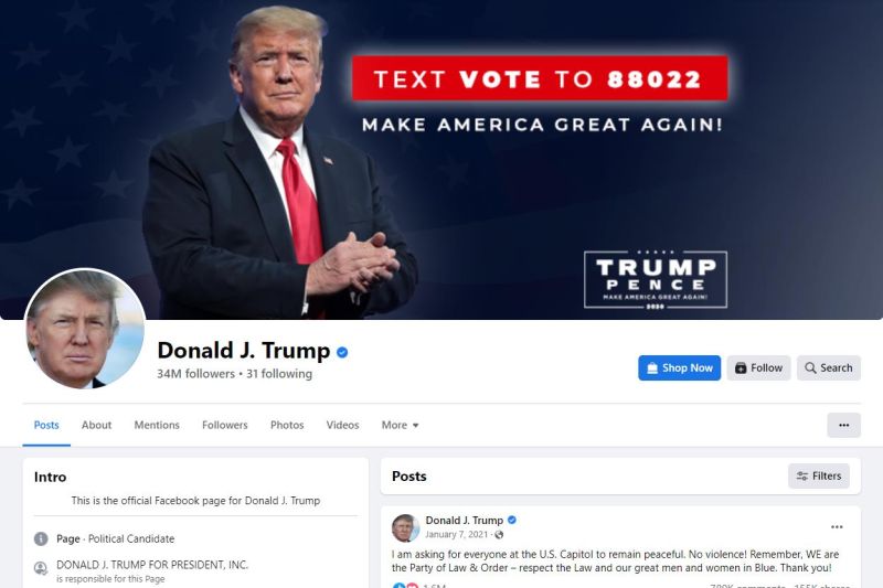 Meta segera pulihkan akun media sosial Trump