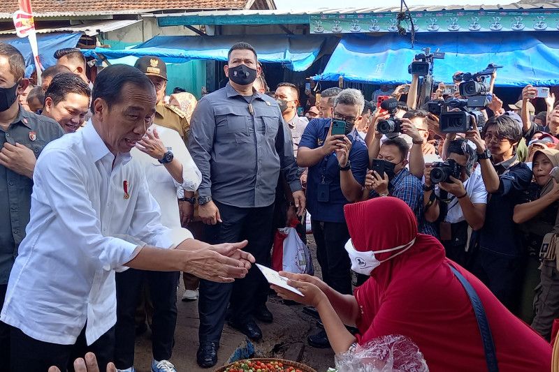 Presiden Jokowi pantau harga pangan di Pasar Natar