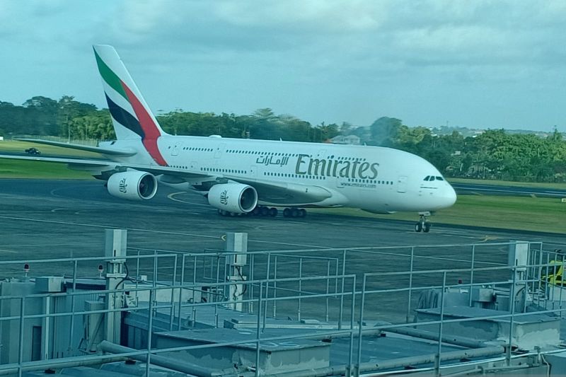 El avión A380 aterrizó en el Aeropuerto Internacional Ngurah Rai