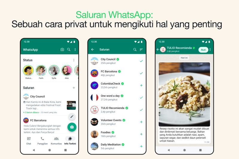 WhatsApp menawarkan fitur “saluran” untuk membantu pengguna menemukan minat mereka