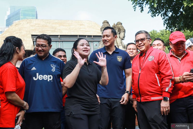 Puan Maharani bertemu AHY di Gelora Bung Karno