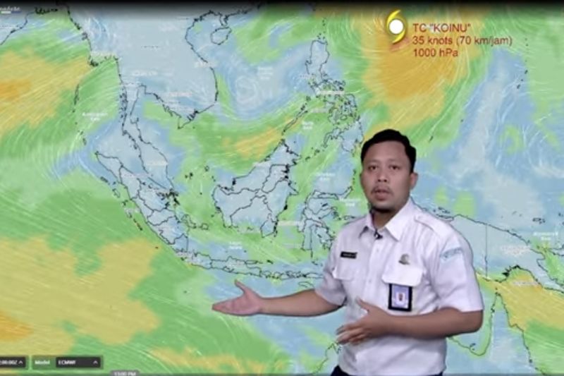 BMKG: Siklon tropis Koinu berpotensi picu hujan lebat di kota besar