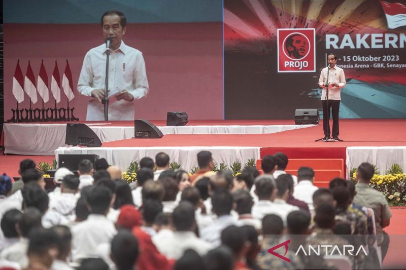 Presiden Jokowi hadiri rakernas Projo
