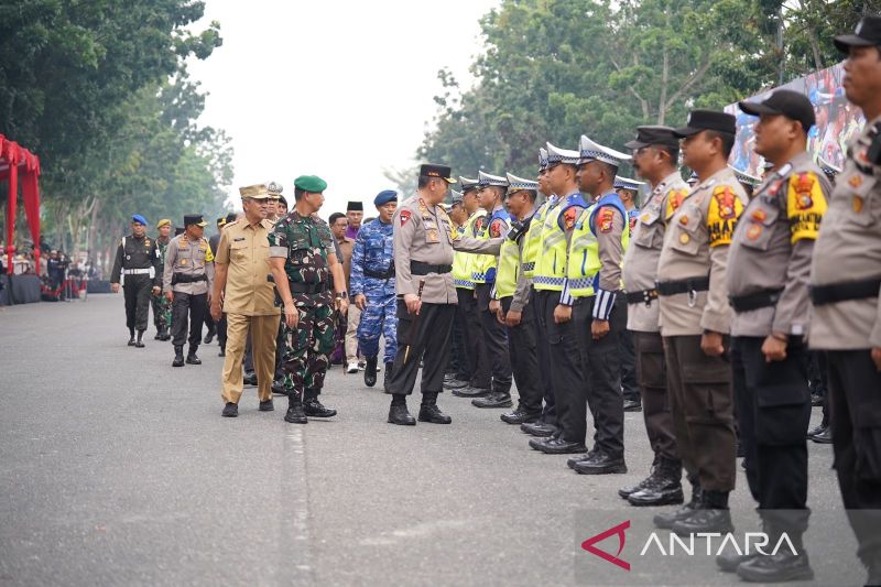 FOTO - Simulasi Pengamanan Pemilu 2024 di Pekanbaru