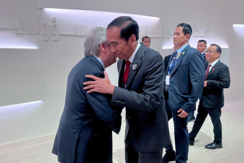 Bertemu di Dubai, Jokowi dan Sekjen PBB bahas situasi di Gaza