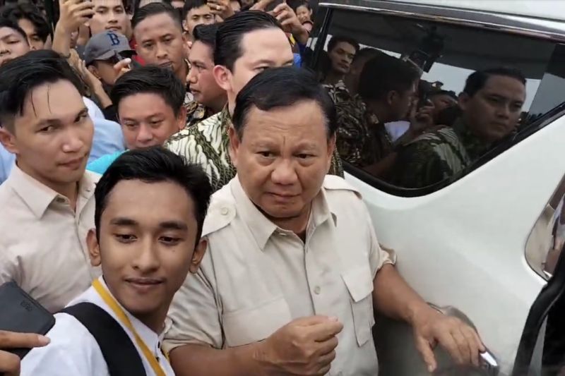 Prabowo ringkas pidato saat hadir di pesta masakan Bobon Santoso