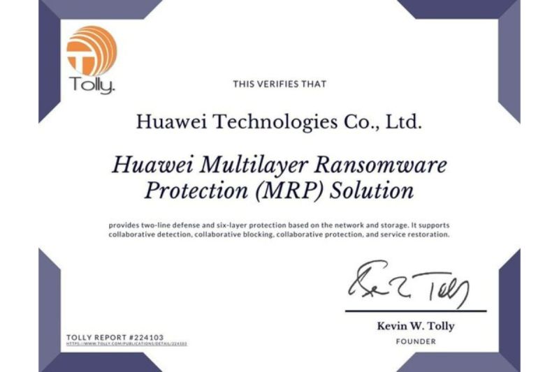 MWC 2024 | Solusi Huawei Multilayer Ransomware Protection (MRP) Menjadi Solusi Pertama di Industri yang Meraih Sertifikasi Tolly