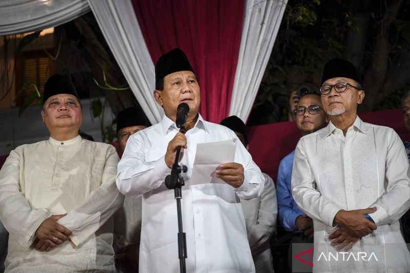 Prabowo sampaikan pidato politik setelah resmi menang Pilpres 2024