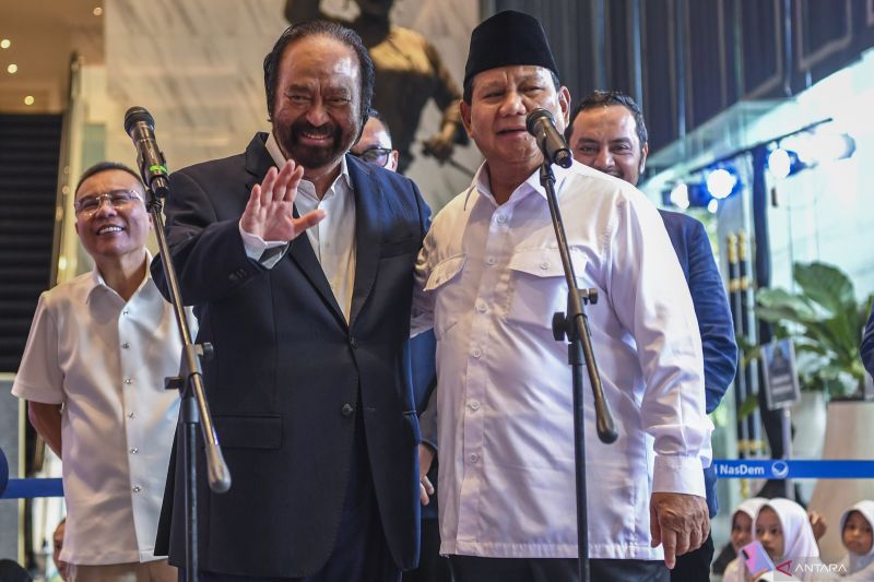 Prabowo Subianto bertemu Surya Paloh di Jakarta