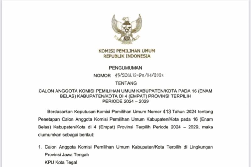 KPU RI umumkan calon anggota KPU terpilih di 11 kabupaten/kota Maluku