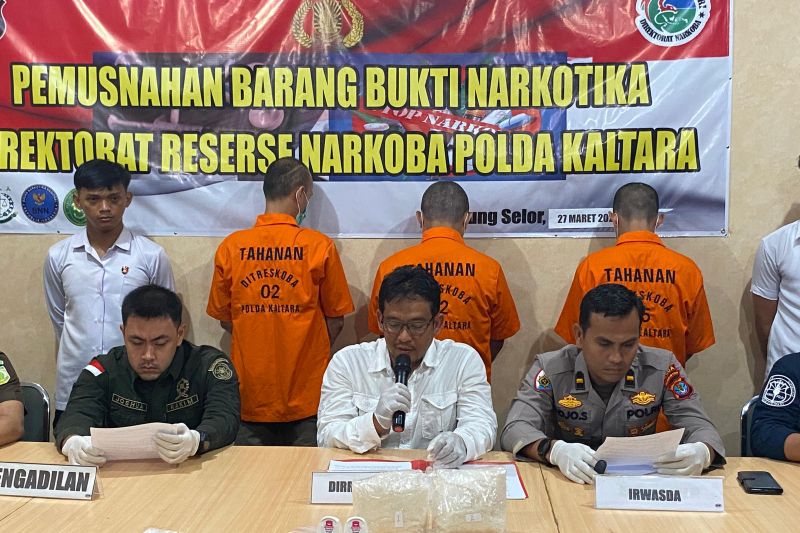 Polda Kaltara gagalkan peredaran 1,9 kilogram sabu asal Malaysia