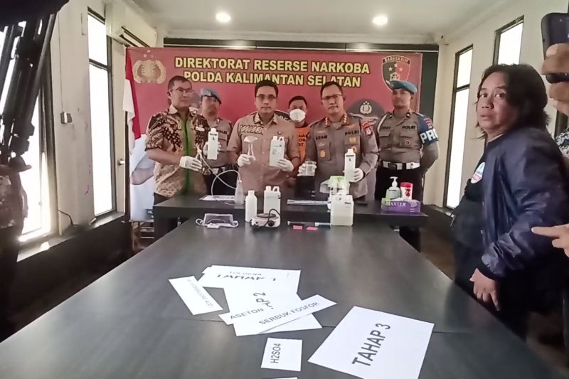 Polda Kalsel bongkar rumah produksi narkoba di Banjarmasin