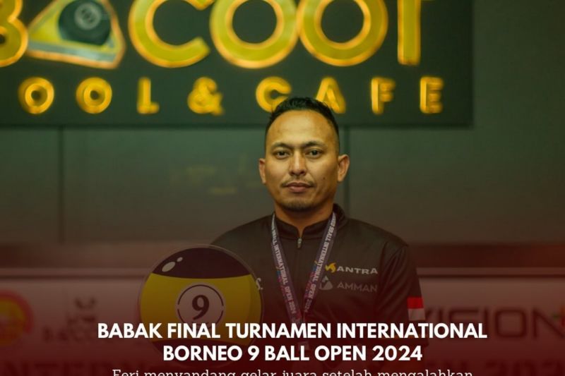 Feri Satriyadi juara Internasional Borneo 9 Ball Open 2024