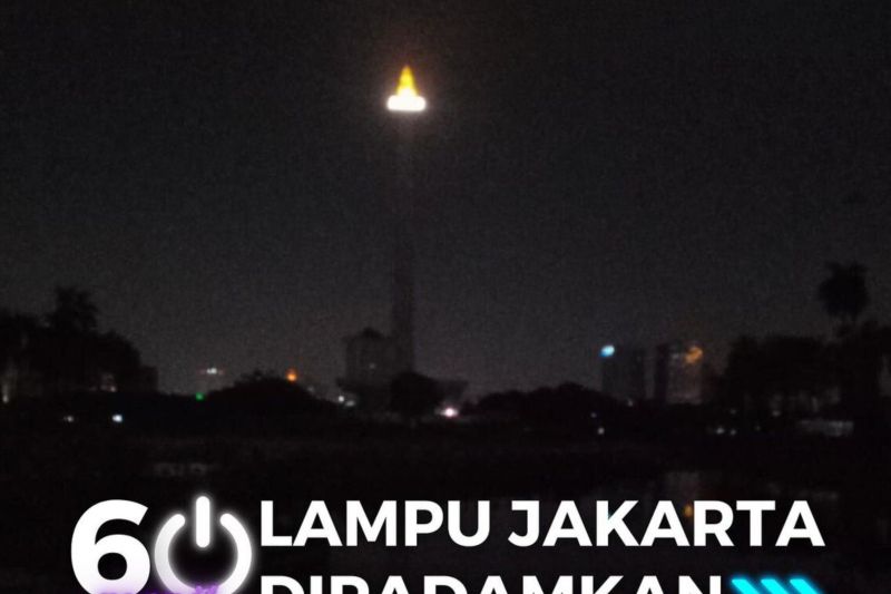 Aksi pemadaman lampu di Jakarta mampu kurangi emisi karbon 70 ton