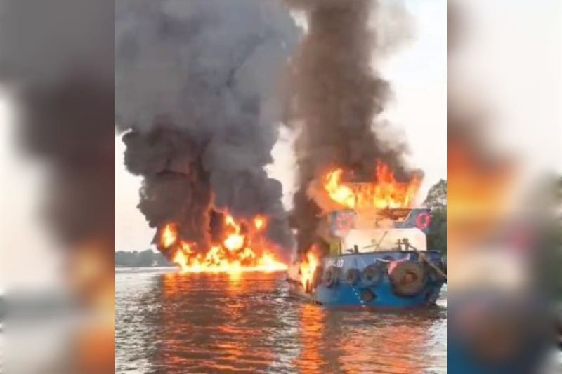 Tiga ABK alami luka bakar akibat tugboat terbakar di Barsel