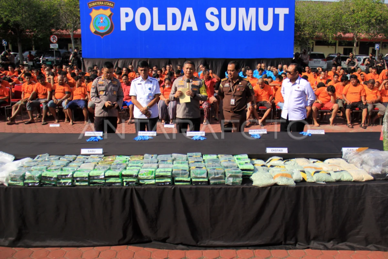 Rilis narkoba di Polda Sumut