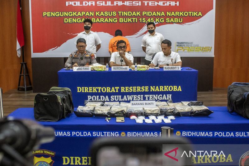 Pengungkapan kasus narkotika 15 kilogram di Palu