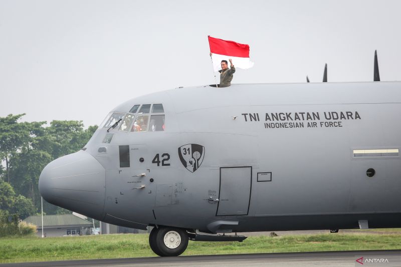 Kedatangan unit terakhir pesawat C130J Super Hercules di Lanud Halim Perdanakusuma