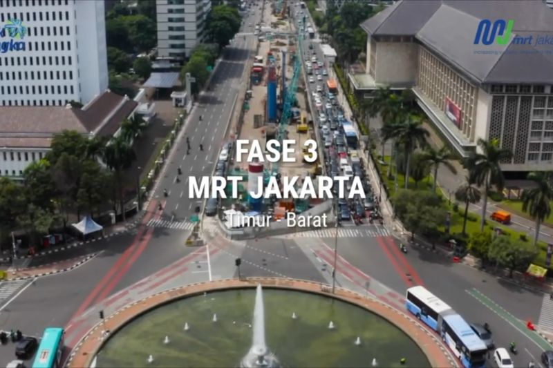 Pembangunan konstruksi MRT Jakarta jalur timur-barat pada Agustus 2024