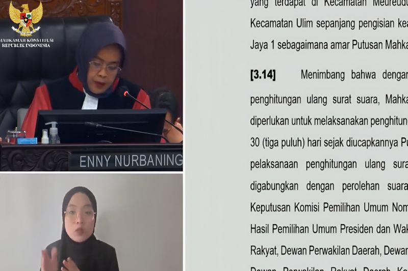 Perintah MK: Hitung ulang suara seluruh TPS di Meureudu dan Ulim Aceh