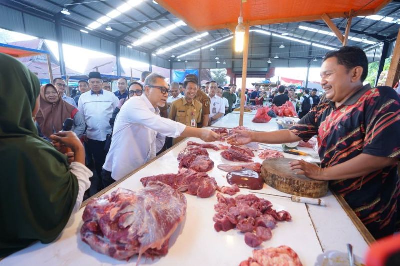 Mendag Zulkifli Hasan meresmikan pasar rakyat Palapa Pekanbaru