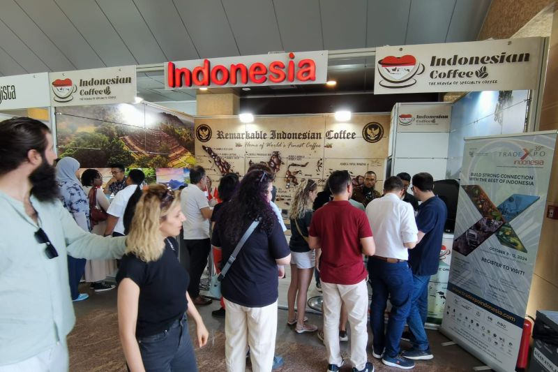 Beragam biji kopi Indonesia disuguhkan dalam pameran di Turki