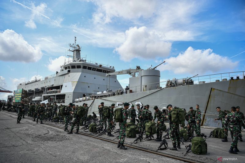 Kedatangan Satgas Pamtas RI-Papua Nugini di Palembang