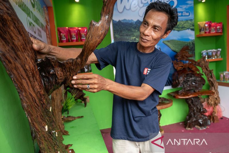 Pameran produk kerajinan kayu di Palu