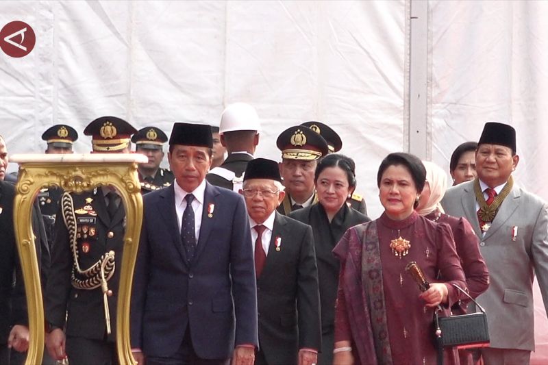 Usai operasi kaki, Prabowo hadiri HUT ke-78 Bhayangkara di Monas